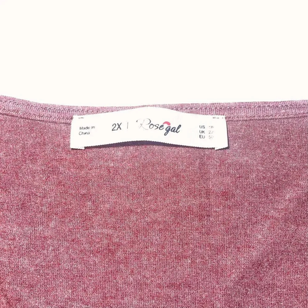 4/$25 - Rosegal Burgundy Twist Front Crop Top -‎ Size 2XL